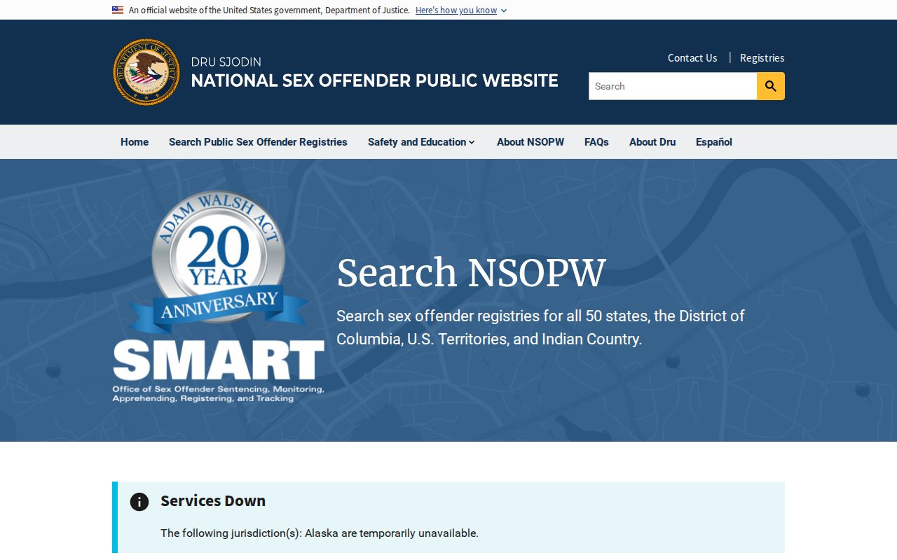 National registry source for a Gallatin County sex offender lookup
