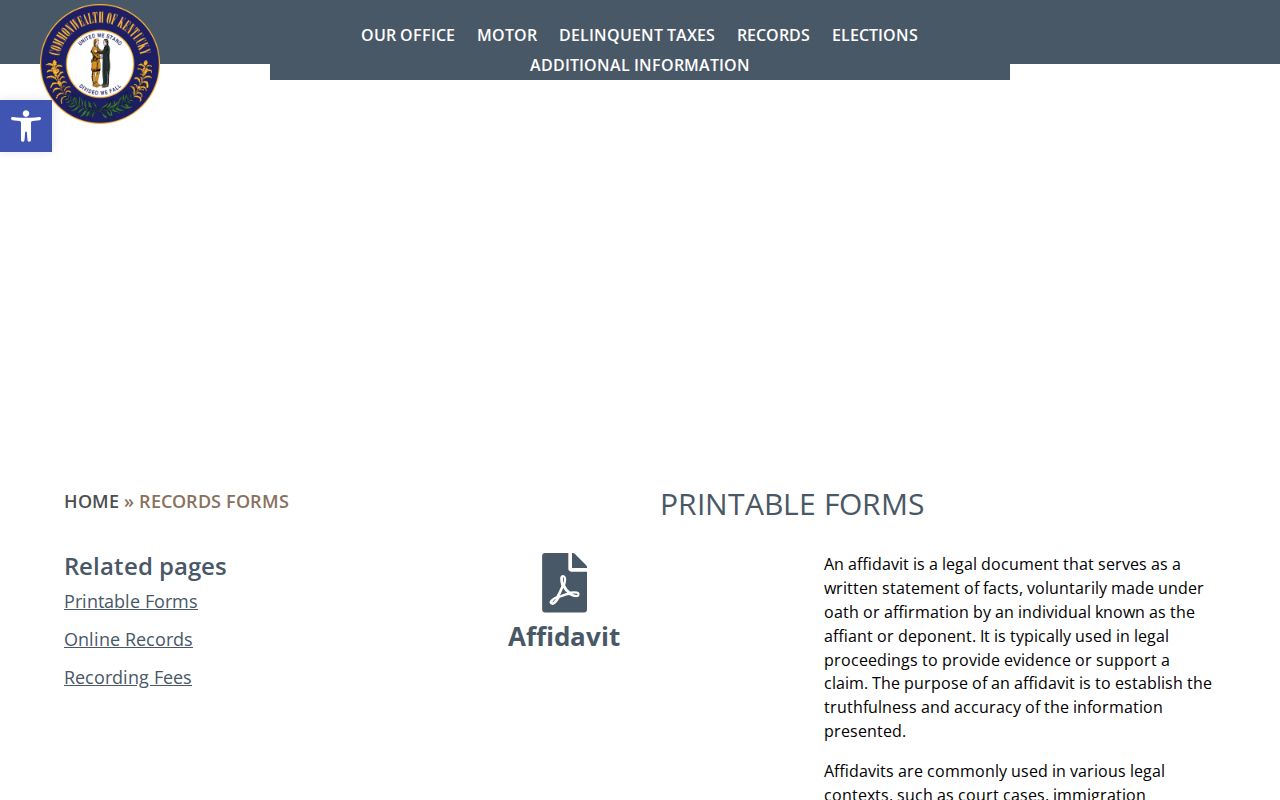 Gallatin County Clerk open records forms page